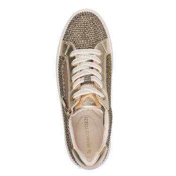Marco Tozzi Sneaker, Gold comb. mit Strasssteinen