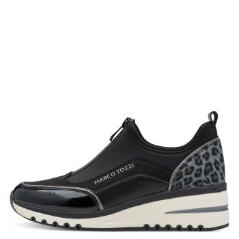 Marco Tozzi Sneaker, schwarz mit leichtem Leoprint