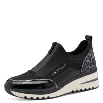 Marco Tozzi Sneaker, schwarz mit leichtem Leoprint