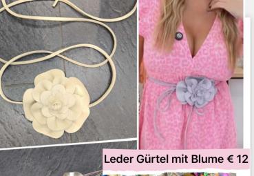 Lederblumengürtel in verschiedenen Farben