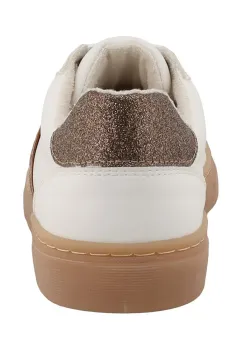 Preview: Tom Tailor Echtleder Sneaker weiß/gold