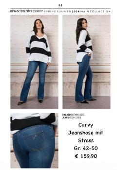 Rinascimento Curvy Jeanshose mit Strass