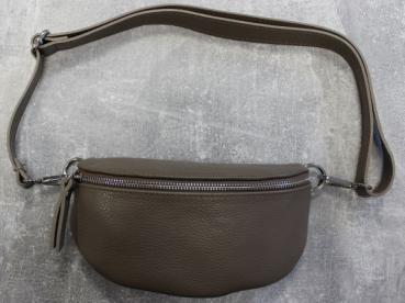 Echtleder Bauchtasche, taupe