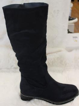 Stiefel,leicht gefüttert,Blau mit Strass