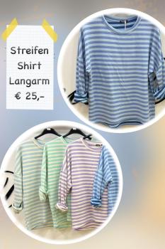 Damen Streifen Langarmshirt