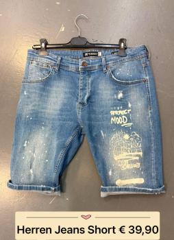 Herren Jeans Shorts mit Aufdruck