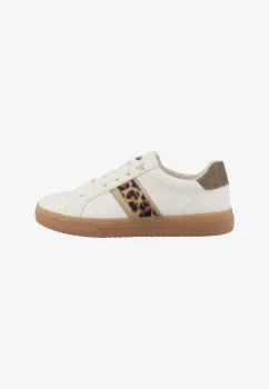 Preview: Tom Tailor Echtleder Sneaker weiß/gold