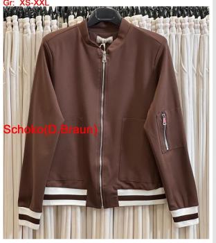 ESViViD Jersey Blouson Jacke mit Streifen und Bündchen, verschiedene Farben