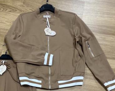 ESViViD Jersey Blouson Jacke mit Streifen und Bündchen, verschiedene Farben