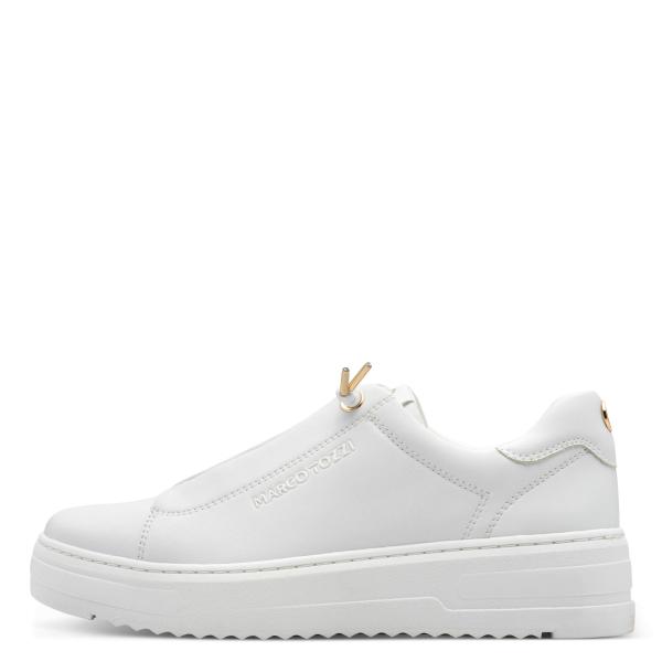 Marco Tozzi Sneaker, weiß mit goldenen Details