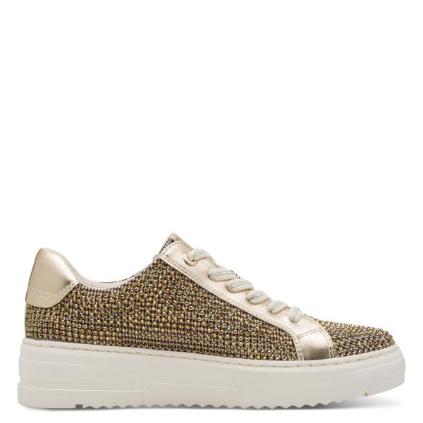 Marco Tozzi Sneaker, Gold comb. mit Strasssteinen