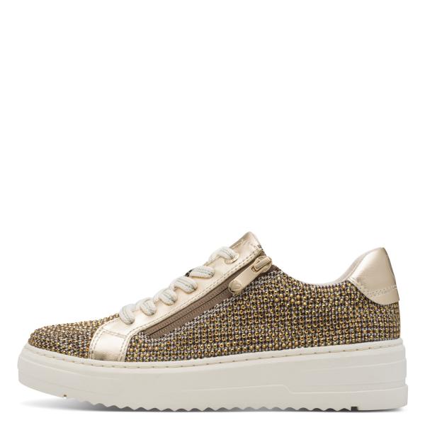 Marco Tozzi Sneaker, Gold comb. mit Strasssteinen