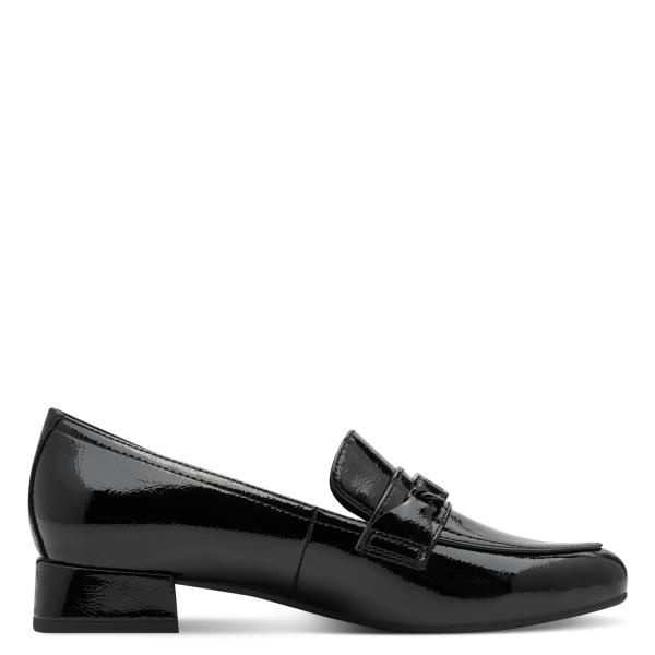 Marco Tozzi Slipper in Lackschwarz