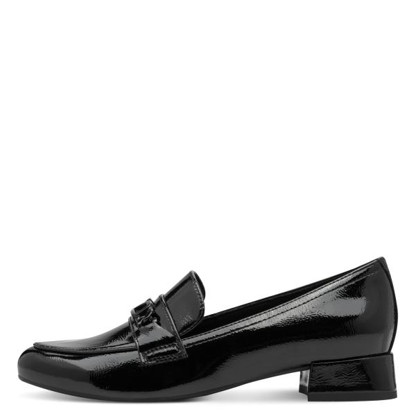 Marco Tozzi Slipper in Lackschwarz