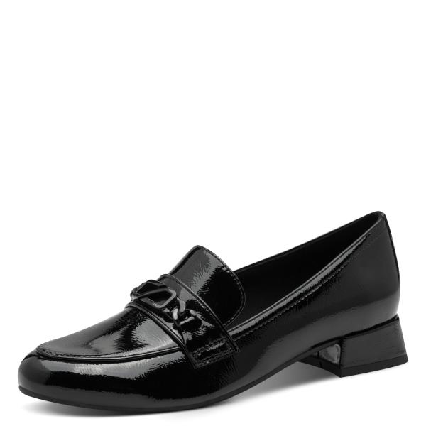 Marco Tozzi Slipper in Lackschwarz