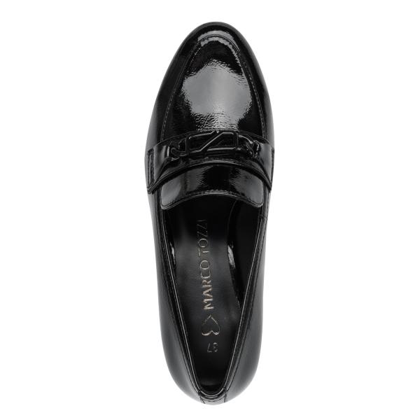 Marco Tozzi Slipper in Lackschwarz