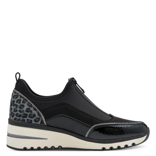 Marco Tozzi Sneaker, schwarz mit leichtem Leoprint
