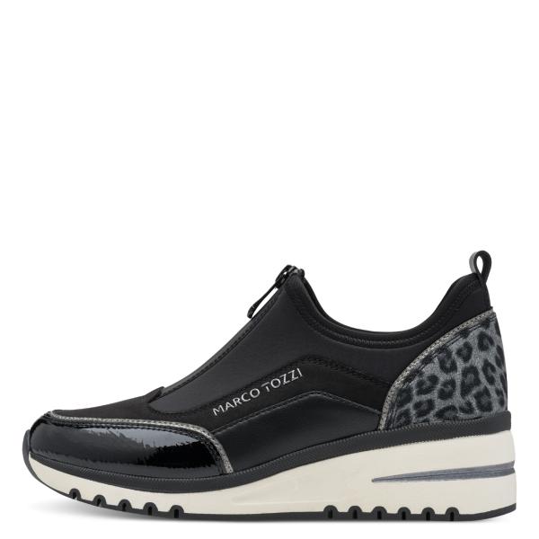 Marco Tozzi Sneaker, schwarz mit leichtem Leoprint
