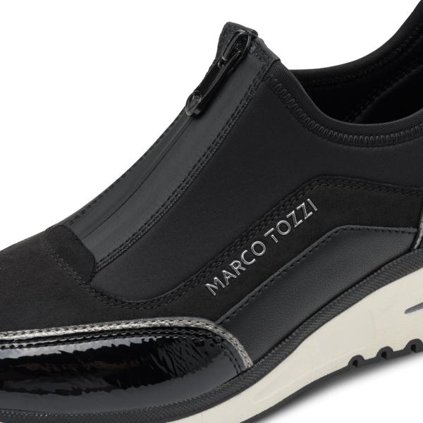 Marco Tozzi Sneaker, schwarz mit leichtem Leoprint