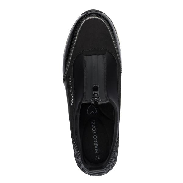 Marco Tozzi Sneaker, schwarz mit leichtem Leoprint