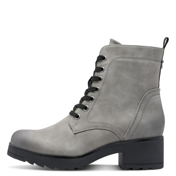 Marco Tozzi Schnürstiefel, Dk. Grau