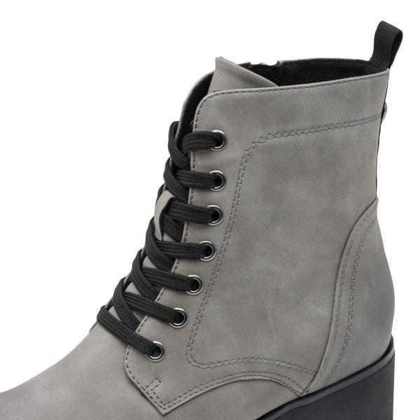 Marco Tozzi Schnürstiefel, Dk. Grau