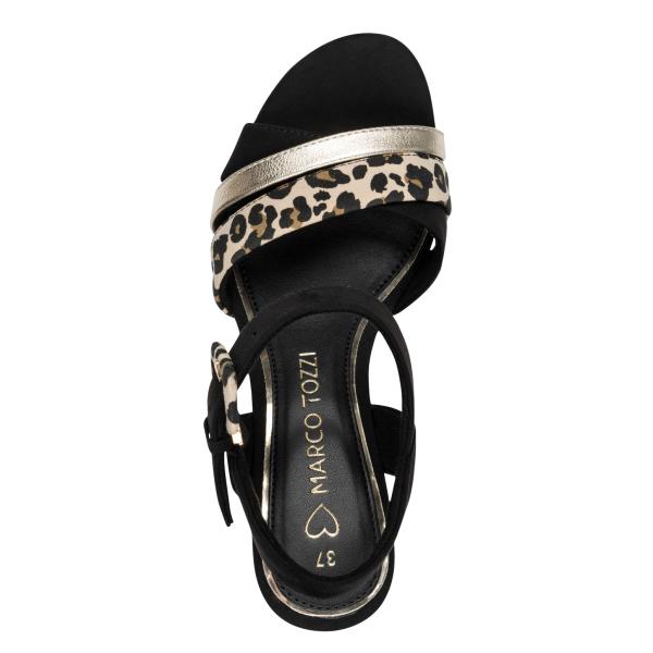 Sandalette Marco Tozzi, schwarz/ Leo