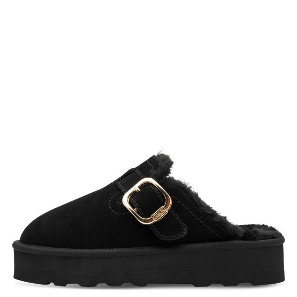 Marco Tozzi by GMK gefütterte Slipper mit Plateau, schwarz