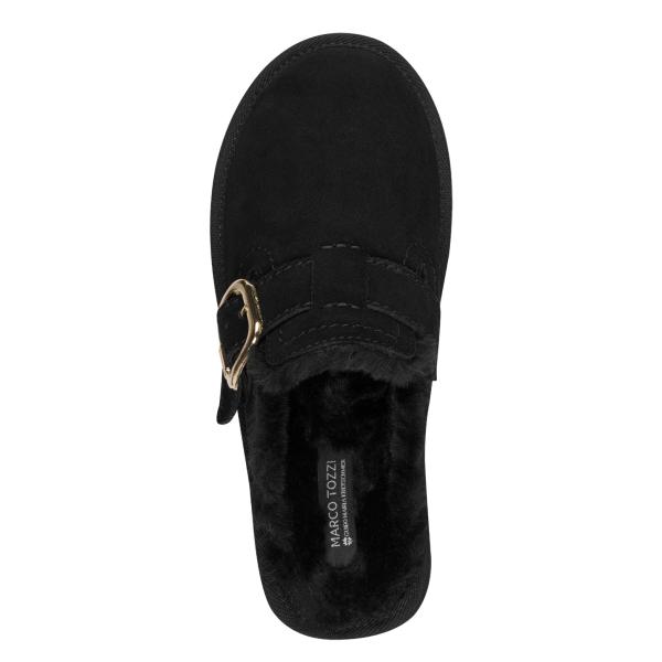 Marco Tozzi by GMK gefütterte Slipper mit Plateau, schwarz