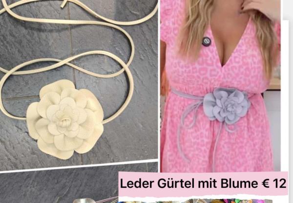 Lederblumengürtel in verschiedenen Farben
