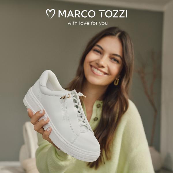 Marco Tozzi Sneaker, weiß mit goldenen Details