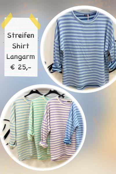 Damen Streifen Langarmshirt