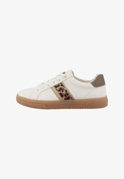 Tom Tailor Echtleder Sneaker weiß/gold